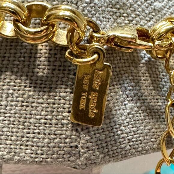 KATE SPADE - CASCADING AQUA TEARDROP STATEMENT NECKLACE - Picture 6 of 9